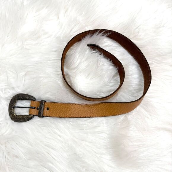 Vintage Brown Concho Western Cowboy Belt Small 24-28” Leather - Picture 1 of 6